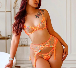 Ensemble de lingerie 3 pièces ZZYUP, couleur vive avec jarretière, taille haute, sexy, cosplay, sous-vêtements pour filles - Product Image 3