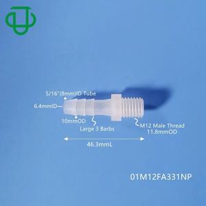 Conector de Manguera Recto de Plástico PP M12 con Rosca Métrica Doble Pagoda para Transferencia de Fluidos en Plomería - Product Image 4