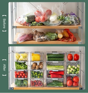 Conteneur de stockage des aliments, chambre de cuisine, réfrigérateur multifonction, gain de place, bacs de rangement avec plaque filtre - Product Image 3