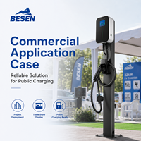 BESEN EVSE OCPP 1.6J Mennekes EV CARGADOR RÁPIDO 32A 22kW CARGADOR DE PARED DE COCHE ELÉCTRICO con TARJETA 4G RFID