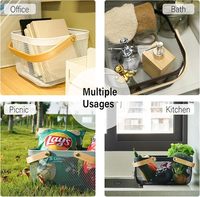 Panier de transport multi-usages avec poignée en bois pour le rangement quotidien à la maison – Fournisseur direct usine