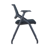 Chaise de formation moderne en maille avec tablette d'écriture, siège rembourré en plastique, sans roulettes, pour bureau à domicile, conférence, visiteur, réunion