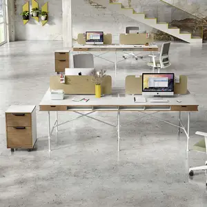 Koltuk açık ofis modüler ergonomik iş istasyonları masası ofis mobilyaları ticari mobilya endüstriyel tarzı 4-6 Modern ahşap