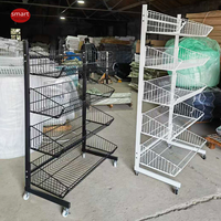 Exhibidor de Metal de 3 Niveles Resistente, Estante para Dulces y Snacks, Organizador de Exhibición para Supermercados