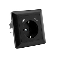 Enchufe USB C Doble Empotrado con Certificación CE TUV, Toma de Corriente Schuko con Carga Rápida PD de 20W para Teléfono, Tablet, MP3 y Dispositivos USB