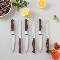 Couteaux à steak professionnels turcs durables en acier inoxydable avec manche en bois Pakka, respectueux de l'environnement