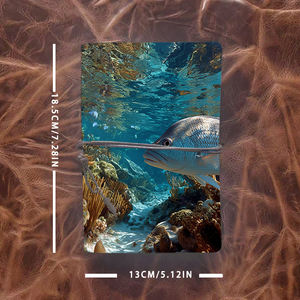 Cierre de corbata Vintage A6 hecho a mano <span class=keywords><strong>para</strong></span> cuaderno, 160 páginas, regalo Ideal <span class=keywords><strong>para</strong></span> coleccionistas de vinilo con <span class=keywords><strong>peces</strong></span>, corales, plantas marinas bajo el agua - Product Image 4