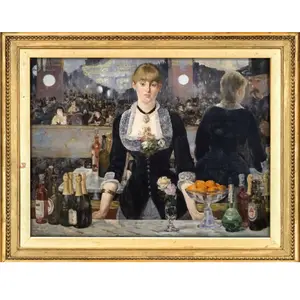 Edouard Manet A Bar at the Folies-Bergere 1882、ホームダイニングルームバー用の高品質の手描きの油絵の複製