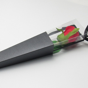 Boîte d'emballage de rose de saint-valentin, boîte-cadeau de fleur simple, boîte à fleurs transparente faite à la main, vente en gros - Product Image 3