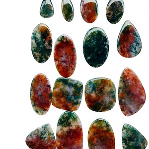 Collier en Agate Rouge Mousse Naturelle Certifiée par un Certificat Tierce Partie FAIJAN GEMS, Qualité Supérieure, Fait Main, Clarté VS, pour la Fabrication de Bijoux - Product Image 1