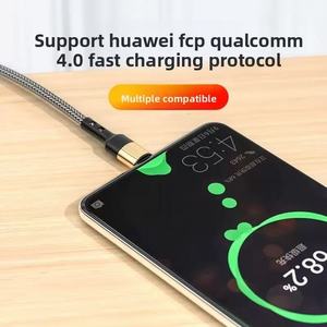 Nylon đôi đã kết thúc 120W Type-C Cáp dữ liệu siêu nhanh phí điện thoại di động máy tính xách tay <span class=keywords><strong>Flash</strong></span> sạc cáp - Product Image 2