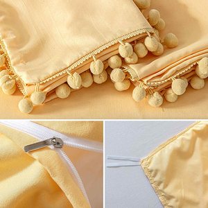 Rắn Màu Xanh Lá Cây giáng sinh bộ đồ giường đặt POM Duvet cover farmhouse sợi nhỏ bộ đồ giường <span class=keywords><strong>Comforter</strong></span> Duvet cover <span class=keywords><strong>Set</strong></span> - Product Image 6