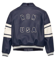 Vestes en cuir PU pour hommes, personnalisées avec des patchs brodés, style streetwear, coupe-vent d'hiver, baseball, varsity, bomber, track