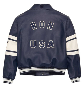Giacche di pelle Bomber da <span class=keywords><strong>uomo</strong></span> personalizzate con toppe ricamate pesanti Streetwear <span class=keywords><strong>invernali</strong></span> antivento - Product Image 3