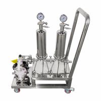 Unité de microfiltration à double étage en acier inoxydable 304/316, machine de filtration de liquides portable avec pompe à air