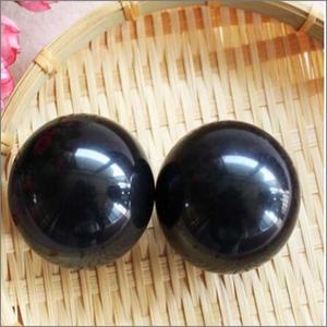 Offre Spéciale 50mm noir naturel bian pierre main massant lisse guérison sphère de cristal - Product Image 2