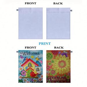 Drapeau de jardin promotionnel vierge pour impression par sublimation, 12x18 pieds, double face, pour décoration extérieure, avec kit de supports métalliques, en vente - Product Image 3