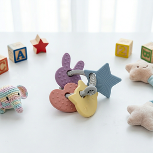 Anneau de dentition en silicone souple pour bébé, sans BPA, sûr, jouet à mâcher, masseur de gencives, anneau facile à saisir, jouet apaisant pour <span class=keywords><strong>les</strong></span> tout-petits - Product Image 4