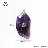 Pendentif rectangulaire plaqué or 18 carats avec incrustation de zircon et pierres précieuses multiples pour la fabrication de bijoux DIY, cadeau