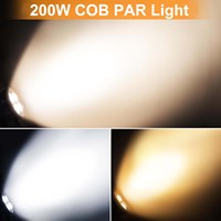 4 projecteurs PAR LED COB 50W blanc froid + blanc chaud pour DJ, scène, fête, concert, église, mariage, théâtre, éclairage de plafond