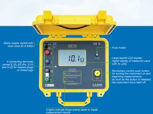 Original CA6462 Four-Level Grounding Resistance <b>Tester</b> with <b>Fuse</b> Holder Measuring 1 Year Warranty Made in France - Product Image 2