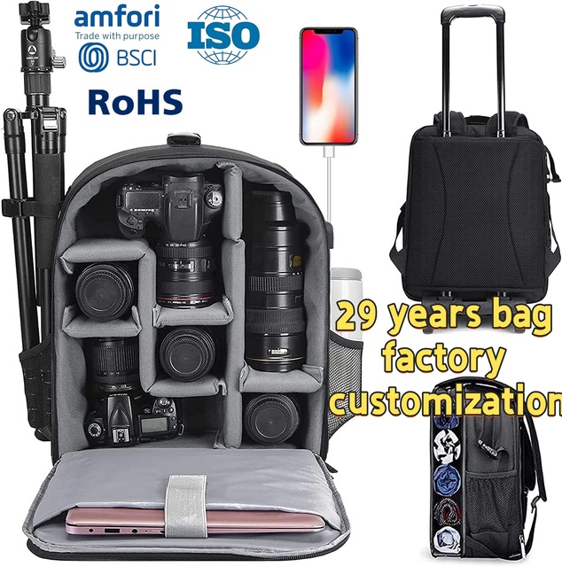 Customize Camera Backpack Bag Professional for DSLR/SLR Mirrorless Camera Waterproof Camera Case Compatible Tripod Accessories
