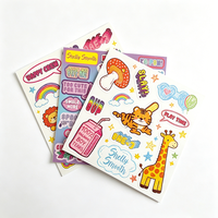 Autocollants transparents décoratifs mignons et kawaii personnalisés Jinyu, feuilles d'autocollants découpés à la forme, autocollants de dessins animés
