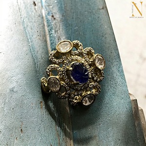 แหวนพลอยสีเงินสุดหรูใหม่ล่าสุด925ชุบโรเดียมโมอิสสีทองสำหรับปาร์ตี้ขายส่ง - Product Image 4