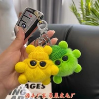 Porte-clés pendentif elfe boule de charbon en fausse fourrure de lapin, design original fait main, tendance, adorable, style Instagram, breloque de sac en peluche