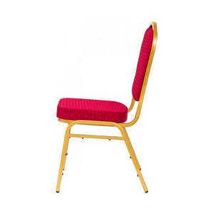 Wholesales Price Modern Wedding Fabric Metal Iron Stackable Red Hotel <b>Dining</b> Banquet <b>Chairs</b> - Product Image 2