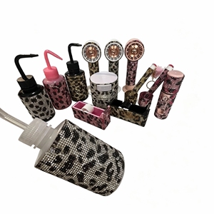 Großhandel Plastik Leopardenmuster Wimpern-Spiegel Versiegelte Dose Strass-Diamant-Klebstoff Aufbewahrungsbehälter Wimpernverlängerung Hand-USB-Werkzeug - Product Image 4