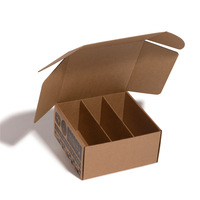 Nature Kraft Tuck Top postal Logo personnalisé imprimé insérer diviser carton Carton Photo expédition ondulé boîte postale