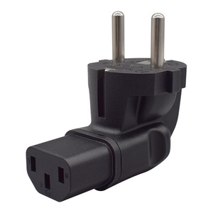 Đen 16A 250V loại F EU cắm để IEC C13 Adapter 4.8mm Vòng Đức Schuko cắm ổ cắm chuyển đổi làm bằng đồng bền - Product Image 3