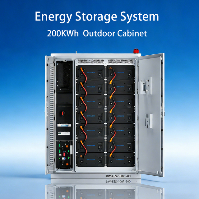New Energy 150kWh 200kWh Lithium Ion Rechargeable Battery All One Energy Storage System 100kW Hybrid On/Off Solar Panel System