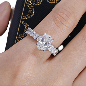 1 Carat <b>Emerald</b> Cut Moissanite Crystal Rhinestone <b>Silver</b> Plated Women's Wedding Gift <b>Ring</b> - Product Image 1