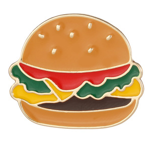 Broche en métal émaillée motif dessin animé mignon (crème glacée, <span class=keywords><strong>hamburger</strong></span>), vente directe usine, pour sac d'étudiant, chapeau, souvenir, cadeau, vente en gros - Product Image 5