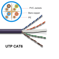 Câble réseau ethernet CAT5/cat5e/CAT6 mâle en cuivre, 4 paires, avec 2 connecteurs RJ45, prix d'usine