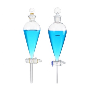 Verrerie de laboratoire 60 125 250mL Entonnoir séparé en forme de poire avec robinet en PTFE ou en verre - Product Image 2