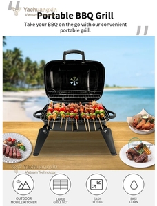 Portable outdoor barbecue grill meat and skewer roasting charcoal barbecue <b>rack</b> camping portable barbecue grill - Product Image 5