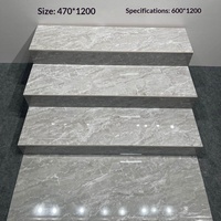 Carreaux de porcelaine monobloc antibactériens et antidérapants pour marches d'escalier, finition dorée intégrale, bords arrondis, pour murs intérieurs