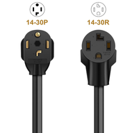 Nema 10-30P auf 14-30R Trockner-Adapterkabel, grüner Erdungs-Kupferstecker, 1,5 Fuß Kabellänge, amerikanischer Standard