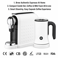 Machine à café expresso à capsules Combi avec mousseur à lait, machine à café à capsules compacte pour la maison