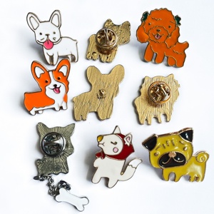 Broche de fabricante de esmalte suave de animales de Anime, broche de diseño de perro, Pin Kpop - Product Image 2