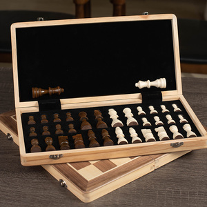 Échiquier en bois <span class=keywords><strong>de</strong></span> haute qualité, deux reines, pliable, jeu d'échecs international pour enfants - Product Image 5