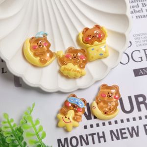 เรซิ่นรูปสัตว์การ์ตูน ดวงจันทร์ ดาว หมี 100 ชิ้น แบบหลังแบน สำหรับตกแต่ง DIY โบว์ติดผมเด็ก อุปกรณ์เสริมตกแต่งเคสมือถือ - Product Image 2