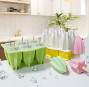 6 cavités Starfruit forme sans BPA Silicone Popsicle moules glace Pop Maker ensemble avec couvercle et bâtons bricolage Gadget de cuisine