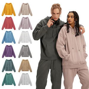 Fabricant en gros, survêtements de sport 100% polyester pour hommes, logo personnalisé, survêtement d'hiver, sweat-shirt en polaire, tissu uni, respirant, ample - Product Image 3