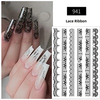 Autocollants 3D pour ongles TSZS, nouveau style, motif floral en dentelle, non toxiques, autocollants de transfert adhésifs pour la décoration des ongles DIY
