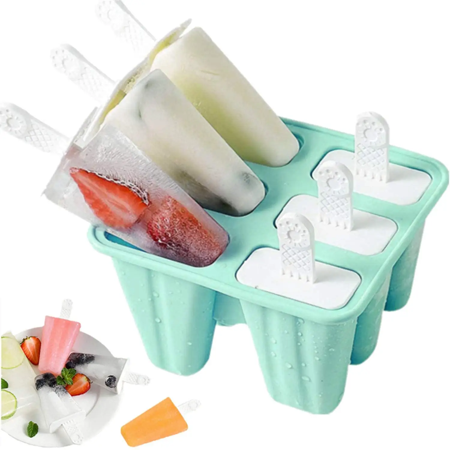 Artefato de molde de material para crianças, casa criativa 6 grupos de especificações de silicone verão diy sorvete caseiro