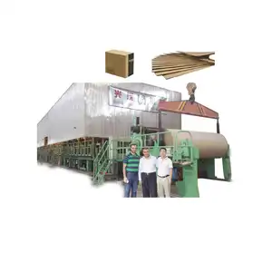 China Supplier recycling waste paper craft paper rolls fluting Kraft paper making machine price